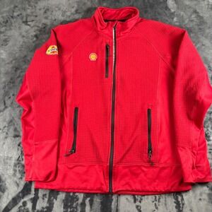 Elevate Team Penske Shell Pennzoil Racing Jacket Mens XL Red Waffle Knit FullZip